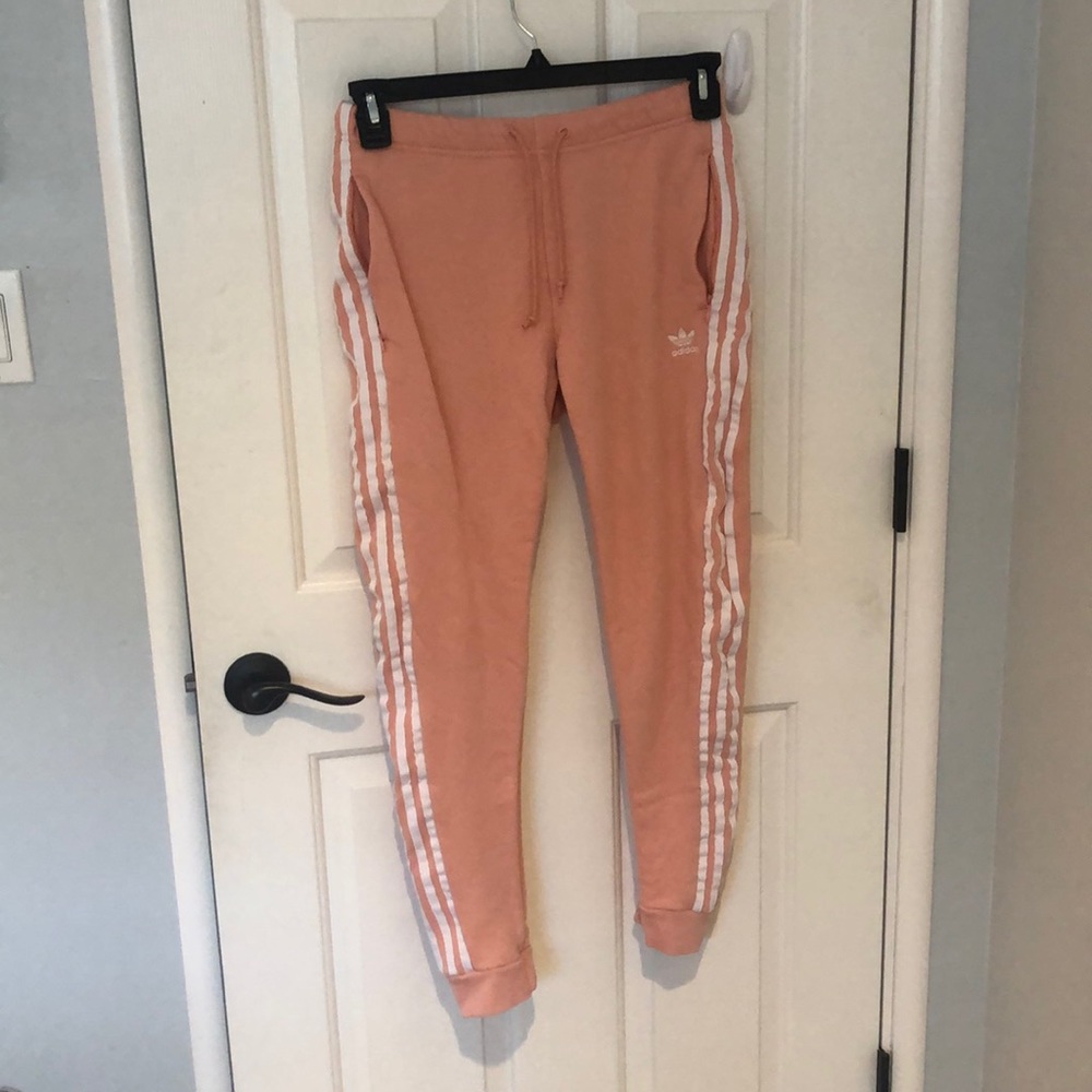 Peach adidas sweats